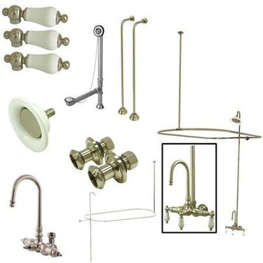 Kingston Brass Vintage Clawfoot Tub Package with High Rise Goose Neck Clawfoot Tub Set Kingston Brass